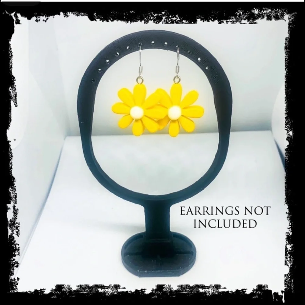 New Handmade Custom Black Earring Display 3D Printed